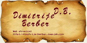 Dimitrije Berber vizit kartica